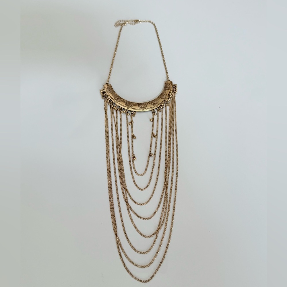 💖SALE 3x$15 Gold Chain Fringe Necklace